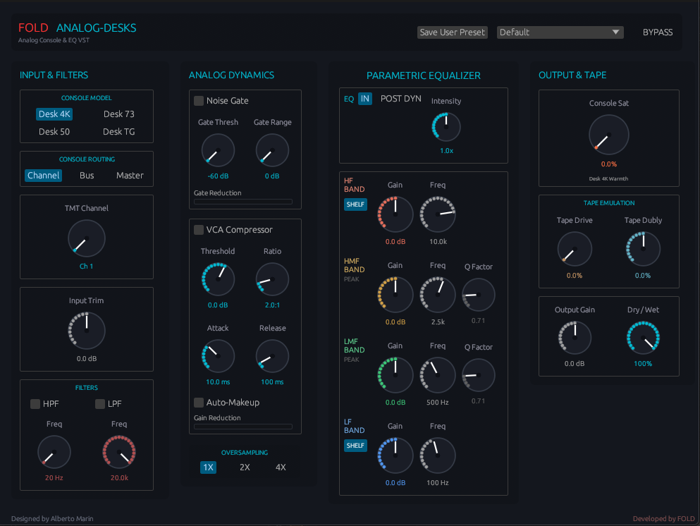 Interfaz de AnalogDecks VST
